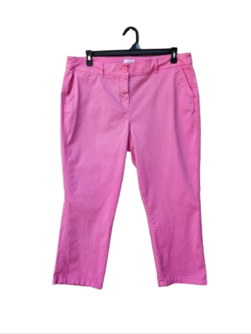 Crown & Ivy Pink Capri Pants Charlotte Relaxed Chinos Cotton Blend